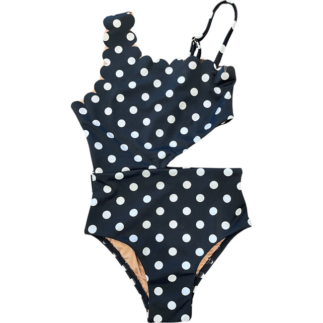 Little Becky Cut-Out One-Piece Swimsuit, Polka Confetti
