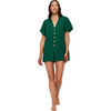 Women's Fatima Button Tie Belt Jumpsuit Cover-Up, Eunoia - Cover-Ups - 3