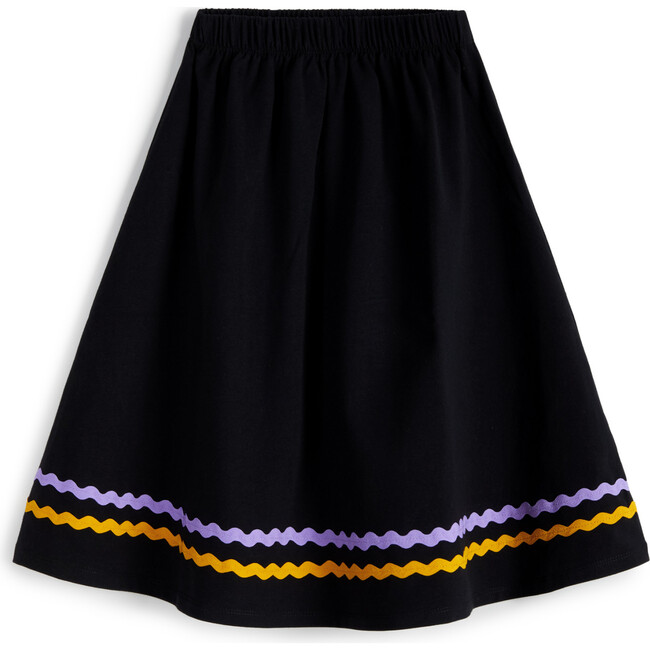 Simone Mid-Length Elastic Waist Skirt, Black
