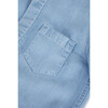 Tomé Mandarin Collar Short Sleeve Button-Up Shirt, Light Denim - Shirts - 4