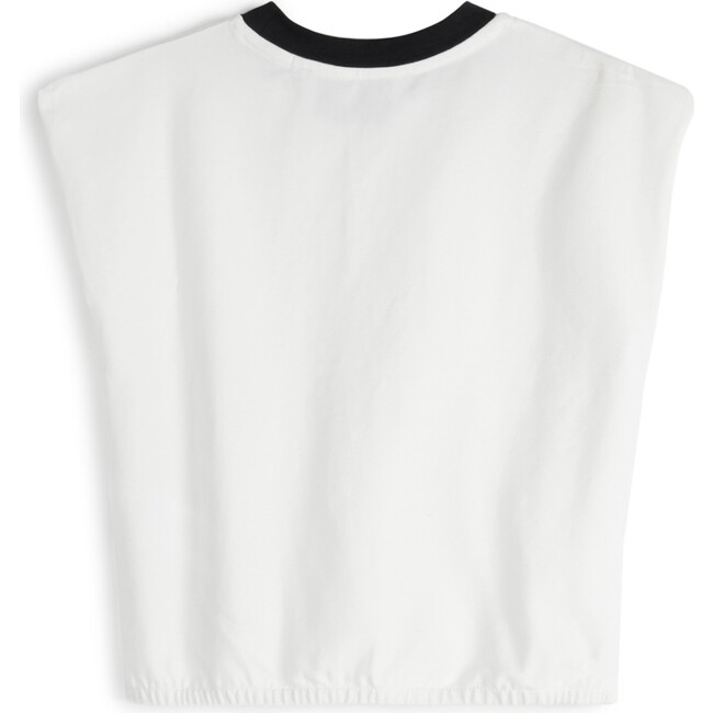 Pilar Print Sleeveless Elastic Hem T-Shirt, Ecru - T-Shirts - 2