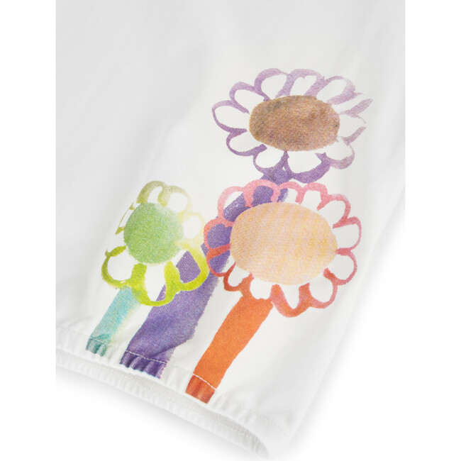 Pilar Print Sleeveless Elastic Hem T-Shirt, Ecru - T-Shirts - 4