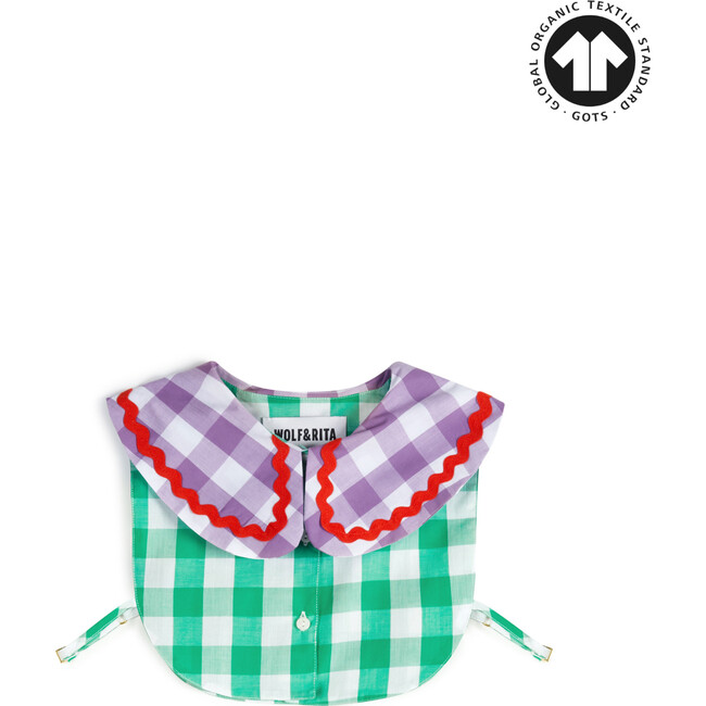 Marta Contrasted Round Collar Mock Shirt, Vichy