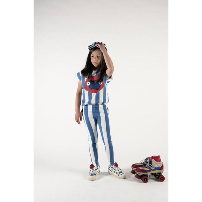 Pilar Print Sleeveless Elastic Hem T-Shirt, Sailor - T-Shirts - 6