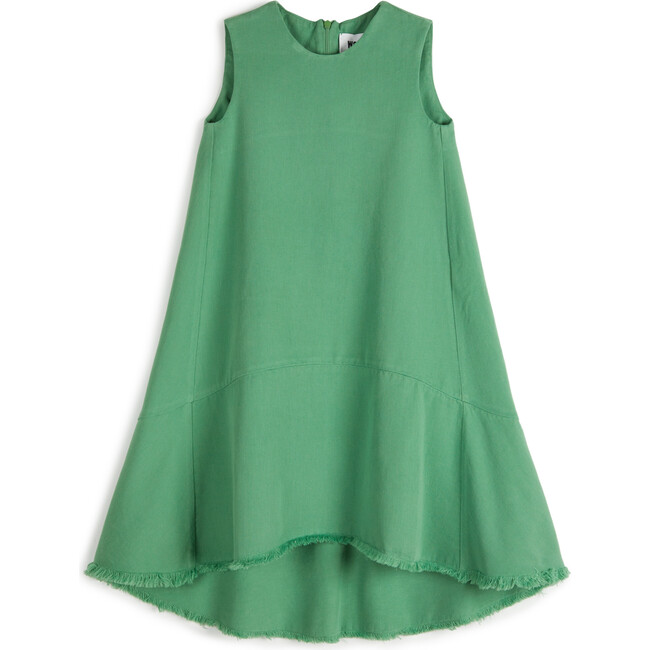 Laura Sleeveless Back-Zipper Dress, Stone Green