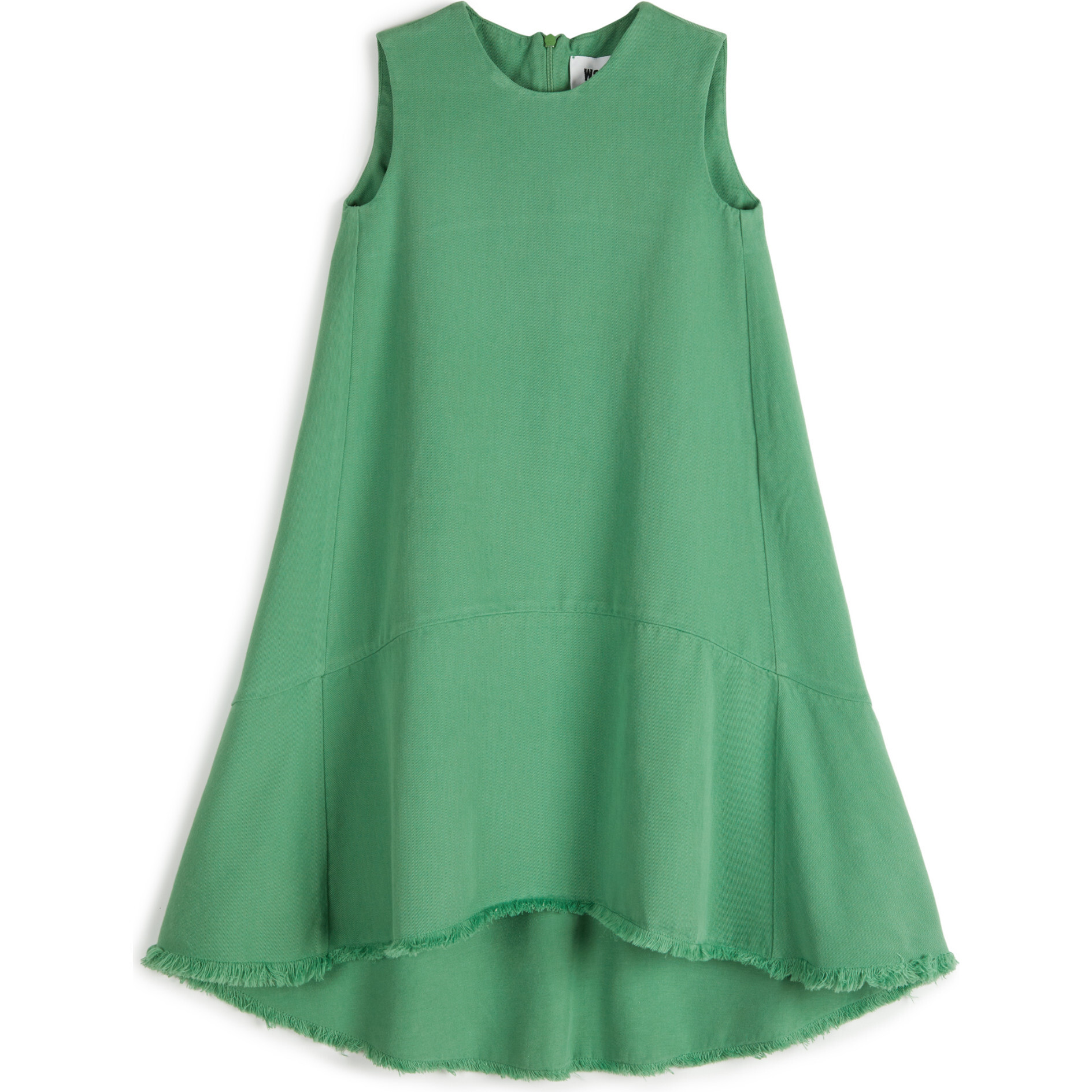 Laura Sleeveless Back-Zipper Dress, Stone Green - Dresses - 1