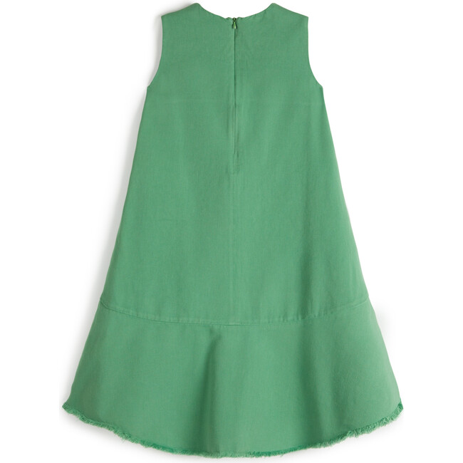 Laura Sleeveless Back-Zipper Dress, Stone Green - Dresses - 2