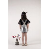 Marisol Frilled Contrast Sleeves T-Shirt , Black - T-Shirts - 6