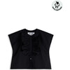 Carlota Sleeveless Cropped Blouse, Black - Blouses - 1 - thumbnail
