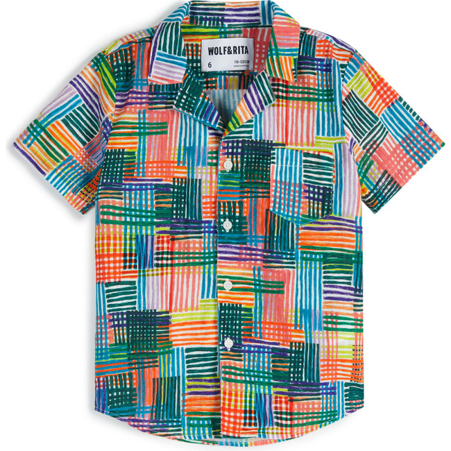 Bruno Short Sleeve Button-Up Shirt, Mikado