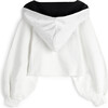 Dália Long Balloon Sleeve Cropped Hooded Sweatshirt, Ecru - Sweatshirts - 2