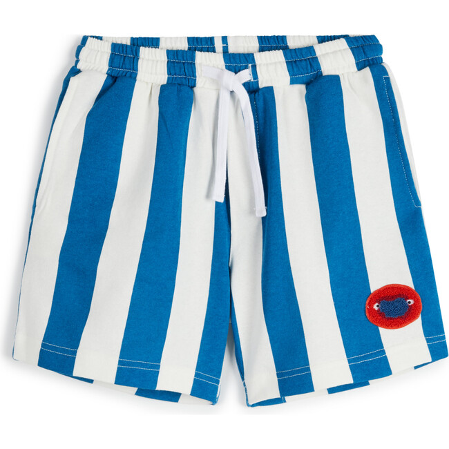 Anselmo Striped Elastic Waist Shorts, Sailor