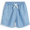 Anselmo Elastic Waist Drawstring Shorts, Light Denim - Shorts - 1 - thumbnail