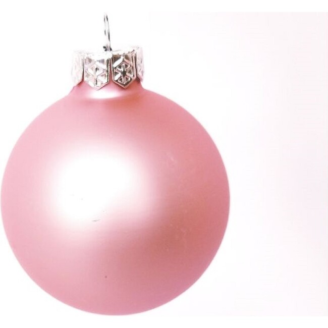 Set of 40 Baby Pink Matte Glass Christmas Ornaments, 1.5"