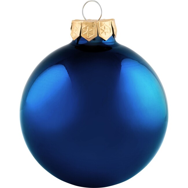 Set of 28 Midnight Blue Matte Glass Christmas Ornements, 2"