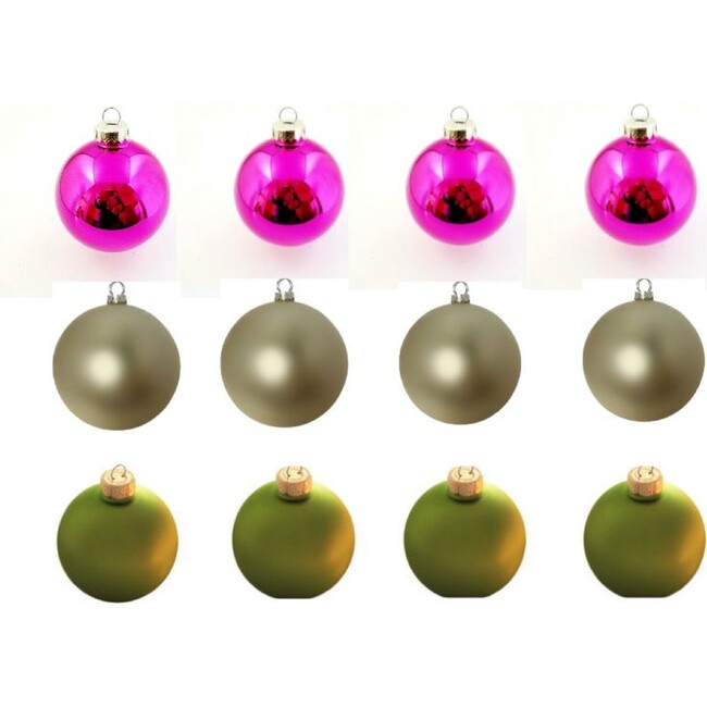 Modern Holiday Boxed Set of 12 Christmas Ornaments