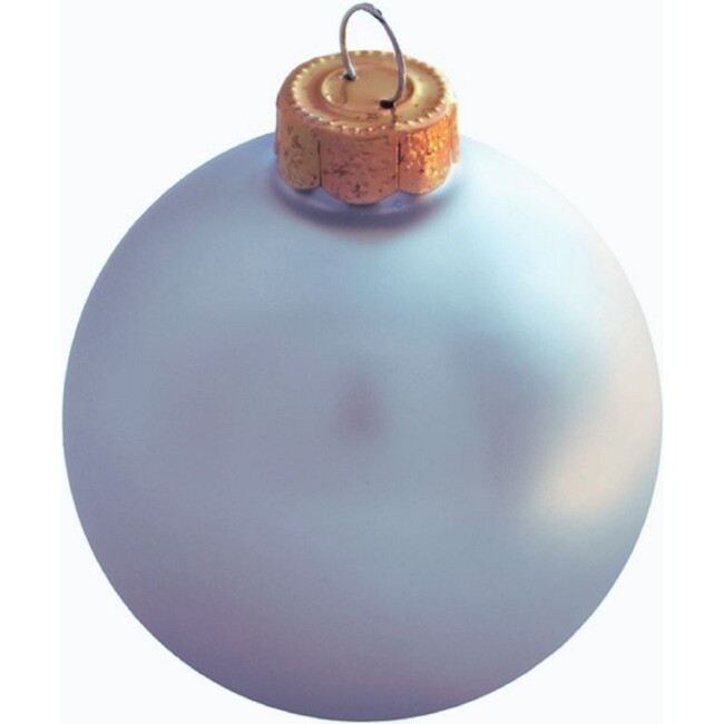 Set of 28 Baby Blue Matte Glass Christmas Ornaments, 2"