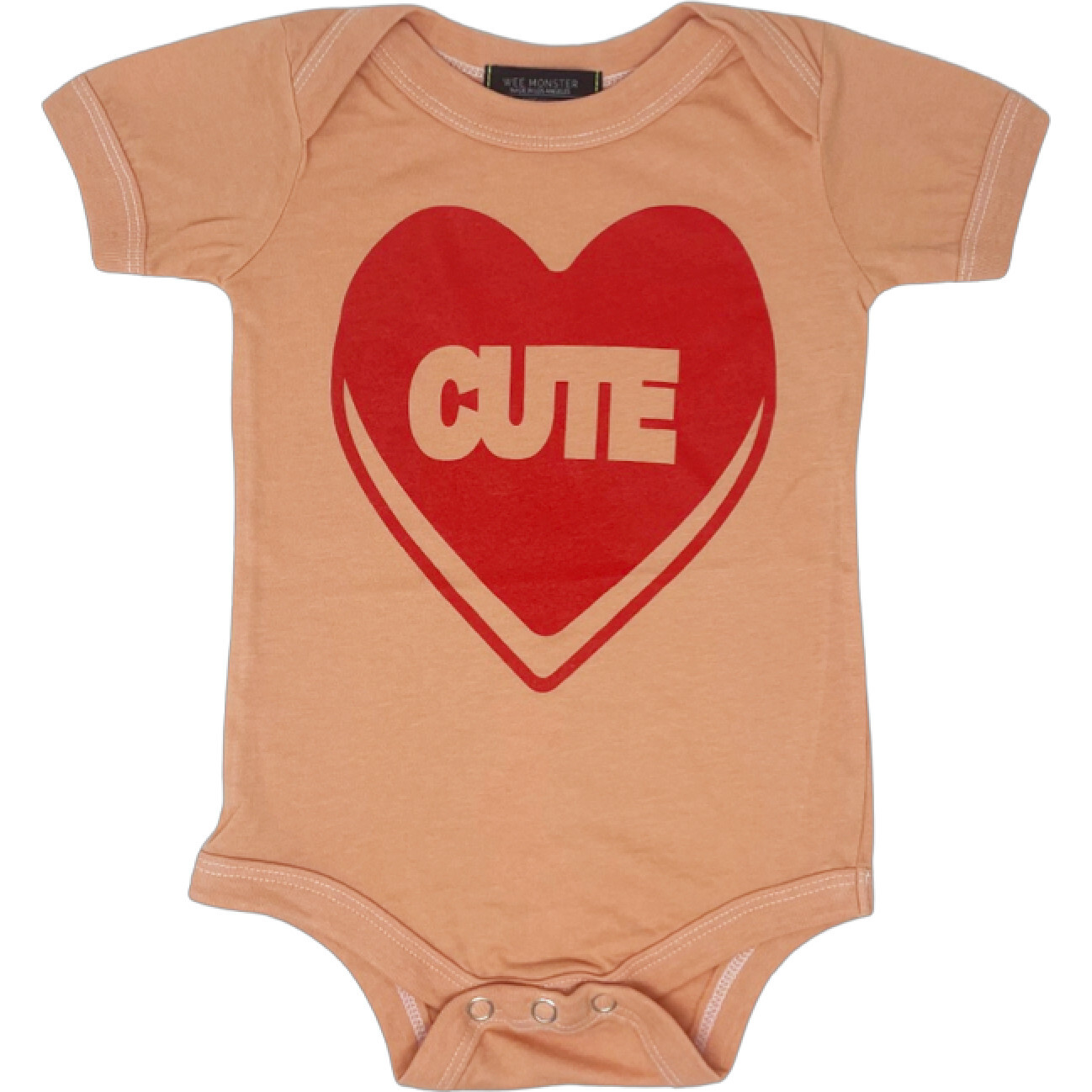 Cute Print Envelope Neck Snap Button Baby Onesie, Orange - Onesies - 1