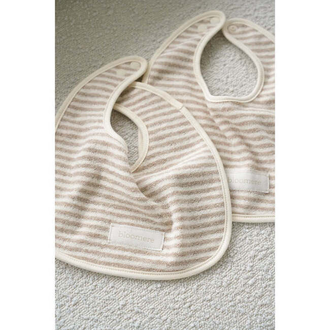 Organic Terry Long-Lasting Bib, Stripe - Bibs - 3