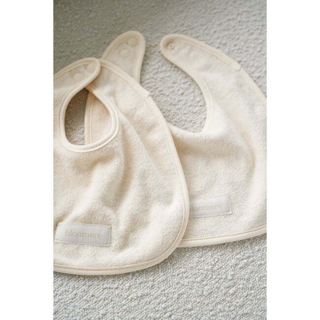 Organic Terry Long-Lasting Bib, Cream - Bibs - 4