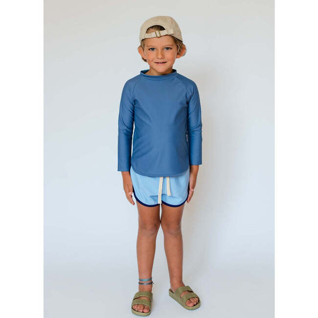 Soft Retro Swim Trunk, Tile Blue - Swim Trunks - 2