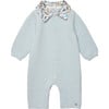 Little Liberty Print Zoo Collar All-In-One, Pale Blue - Bodysuits - 1 - thumbnail