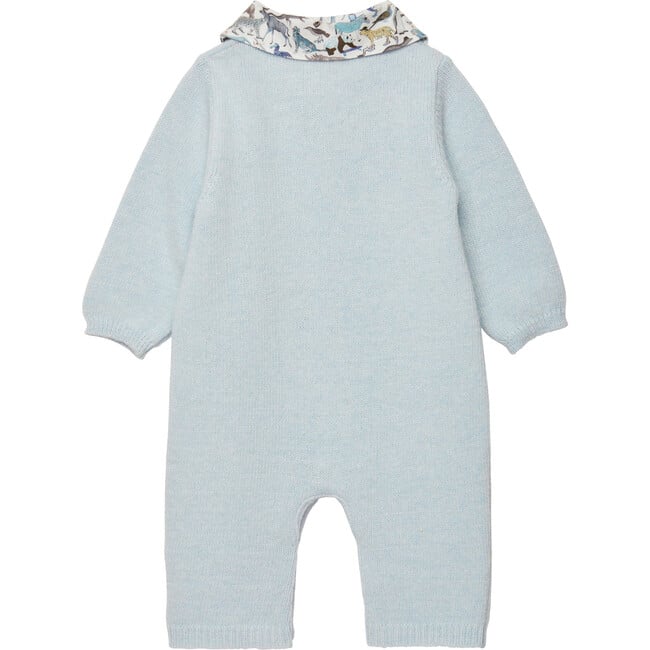 Little Liberty Print Zoo Collar All-In-One, Pale Blue - Bodysuits - 2