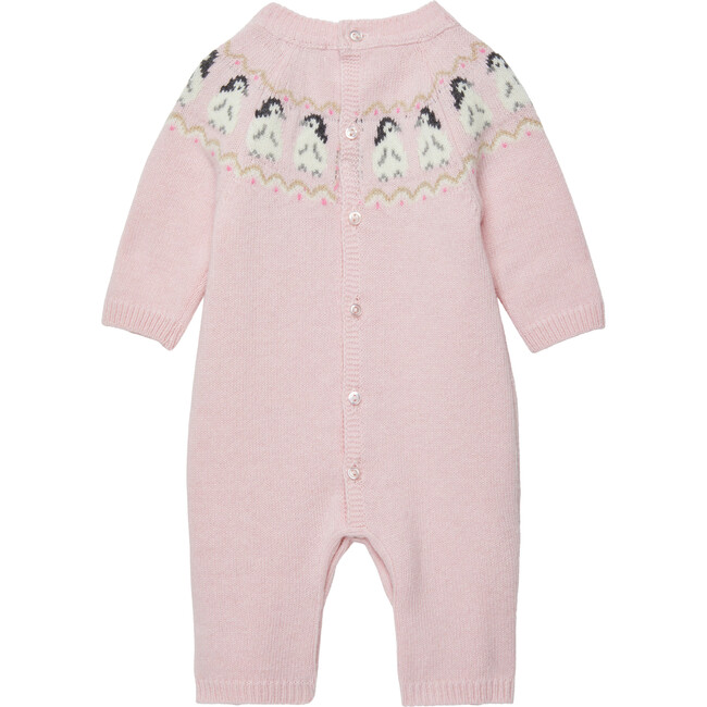 Little Penguin Fairisle All-In-One, Pale Pink - Bodysuits - 2