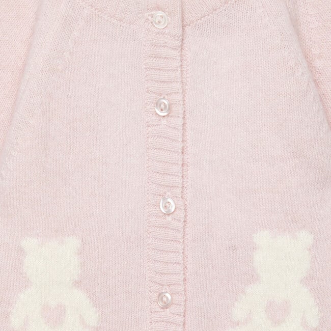 Little Teddy Cardigan, Pale Pink - Cardigans - 3