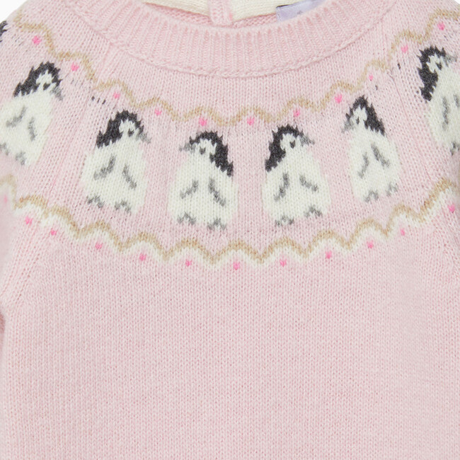 Little Penguin Fairisle All-In-One, Pale Pink - Bodysuits - 3