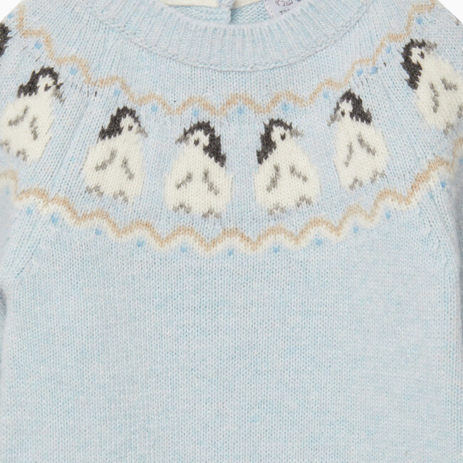 Little Penguin Fairisle All-In-One, Pale Blue - Bodysuits - 3