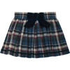 Tartan Bow Skirt, Blue Tartan - Skirts - 1 - thumbnail