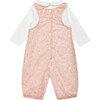 Little Liberty Print Capel Bunny Smocked Dungaree, Pink Capel - Rompers - 2