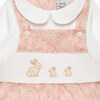 Little Liberty Print Capel Bunny Smocked Dungaree, Pink Capel - Rompers - 3