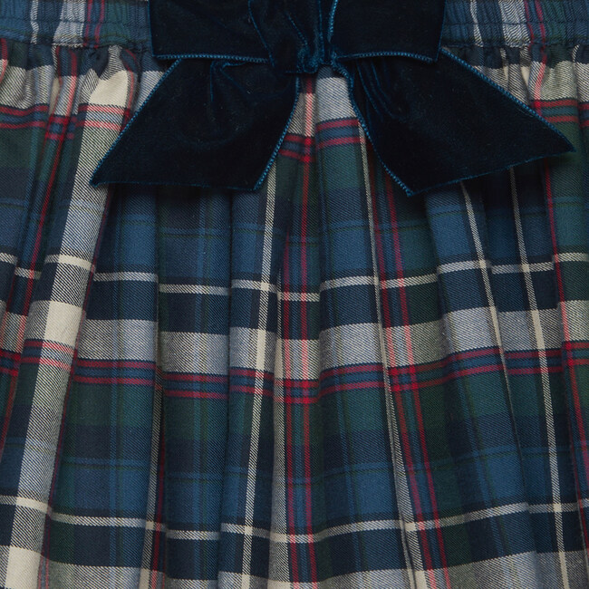 Tartan Bow Skirt, Blue Tartan - Skirts - 3