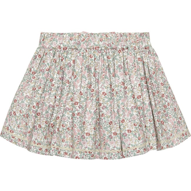 Arabella Floral Ric Rac Skirt, Pink - Skirts - 2