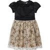 Ivy Party Peter Pan Collar Tulle Skirt Dress, Black & Gold - Dresses - 1 - thumbnail