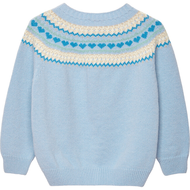 Natasha Fairisle Cardigan, Pale Blue - Cardigans - 2