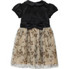 Ivy Party Peter Pan Collar Tulle Skirt Dress, Black & Gold - Dresses - 2