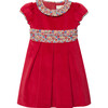 Liberty Print Emma Velvet Party Dress, Red Velvet & Emma And Georgina - Dresses - 1 - thumbnail