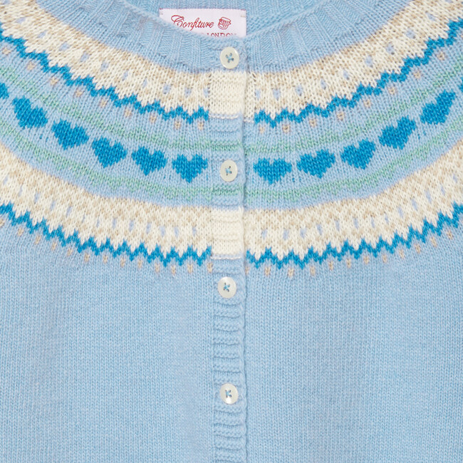 Natasha Fairisle Cardigan, Pale Blue - Cardigans - 3