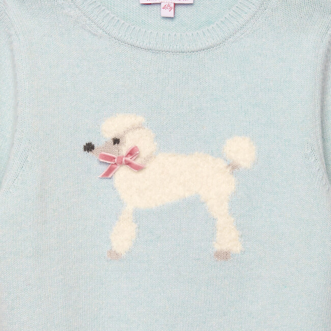 Peggy Poodle Sweater, Blue - Sweaters - 3