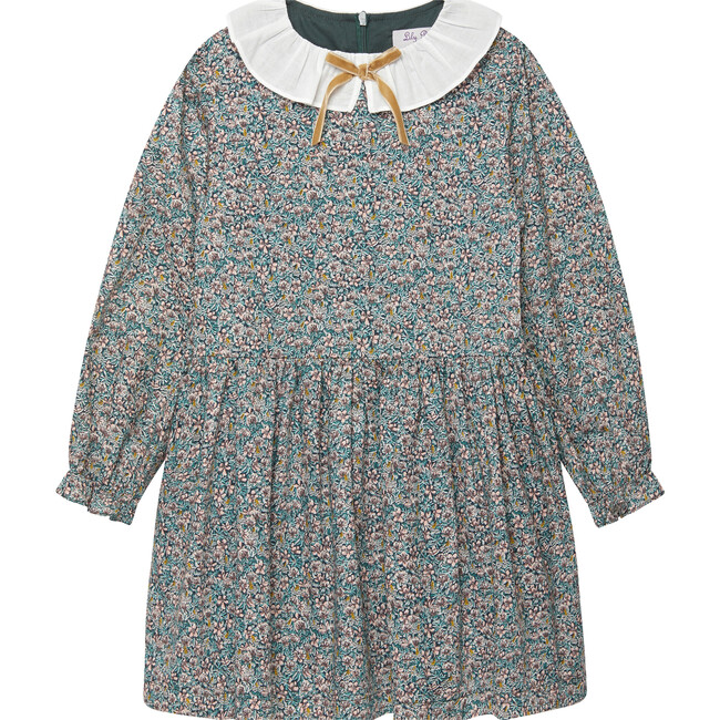 Liberty Print Tabitha Willow Robin Dress, Green Ragged Robin