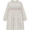 Edie Floral Frill Collar Long Sleeve Dress, Pink & Lilac Floral - Dresses - 1 - thumbnail