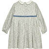 Aubrey Floral Peter Pan Collar Long Sleeve Dress, Blue & Pink - Dresses - 2