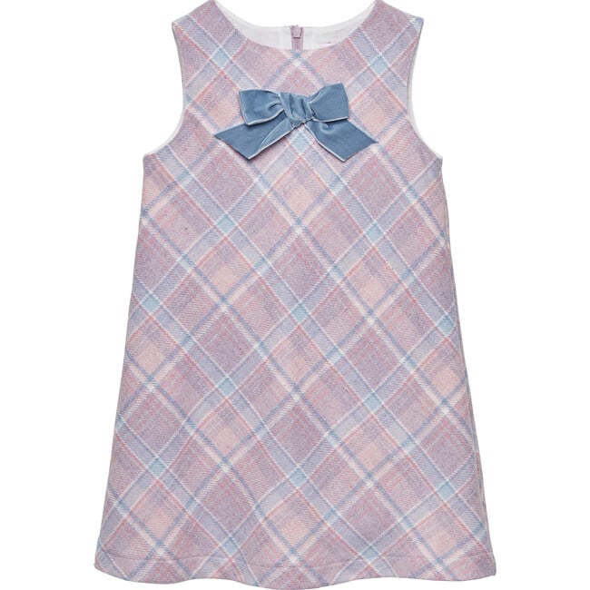 Penelope Wool Checked Pinafore, Pink Multi Check