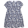 Annie Floral Short Sleeve A-Line Cord Dress, Navy - Dresses - 2