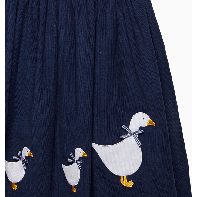 Duck Applique Pinafore Dress, Navy - Dresses - 3