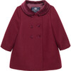 Little Classic Wool Coat, Burgundy - Coats - 1 - thumbnail