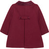 Little Classic Wool Coat, Burgundy - Coats - 2